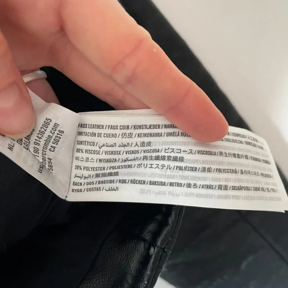 Abercrombie & Fitch Faux Grain Leather Sherpa Moto Jacket Black Size Medium - Picture 6 of 6